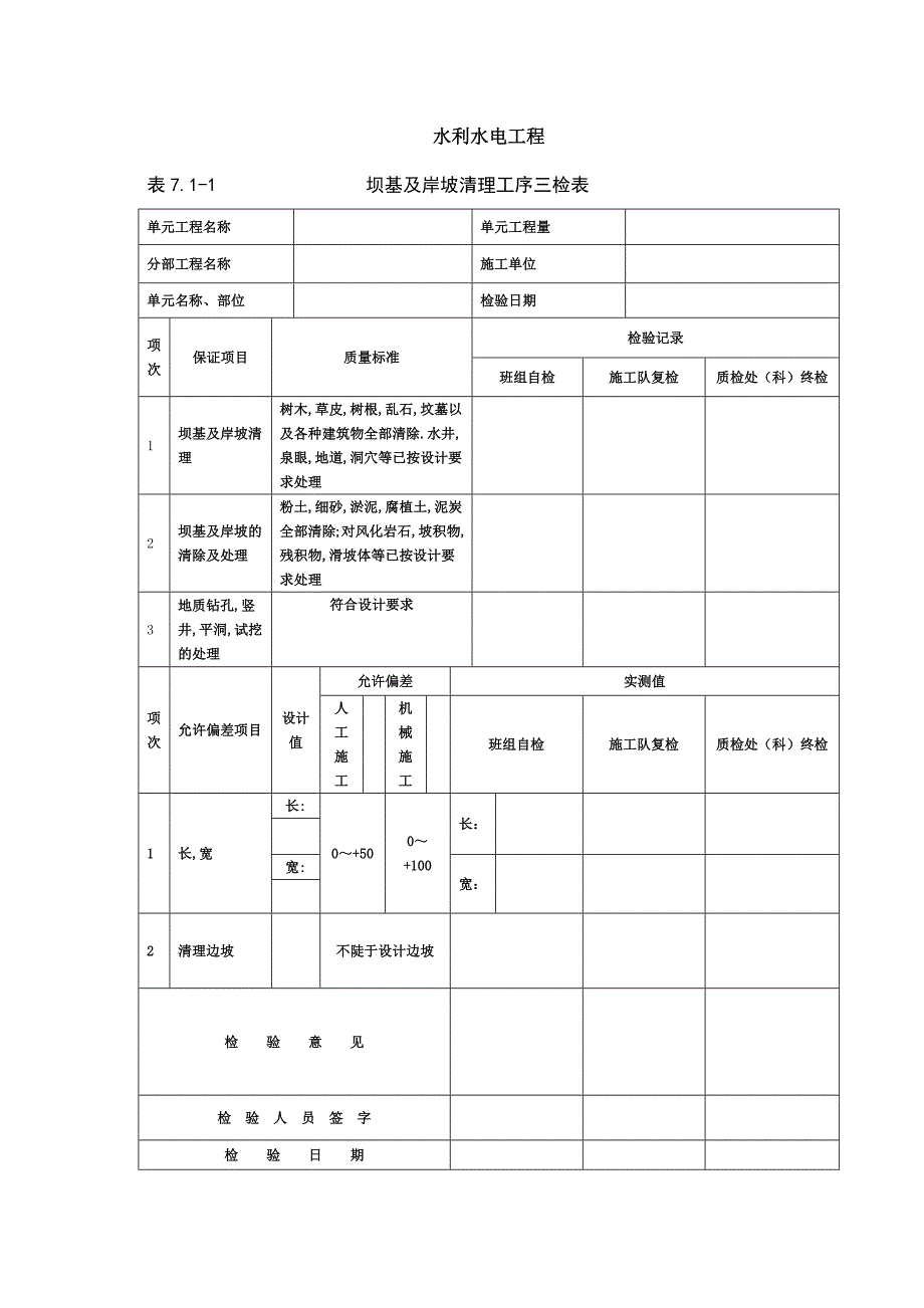 水库及堤防水利三检表全剖析_第1页