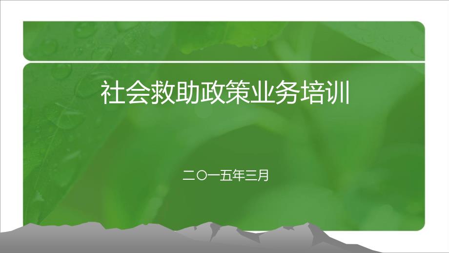 低保业务培训 2015年版_第1页