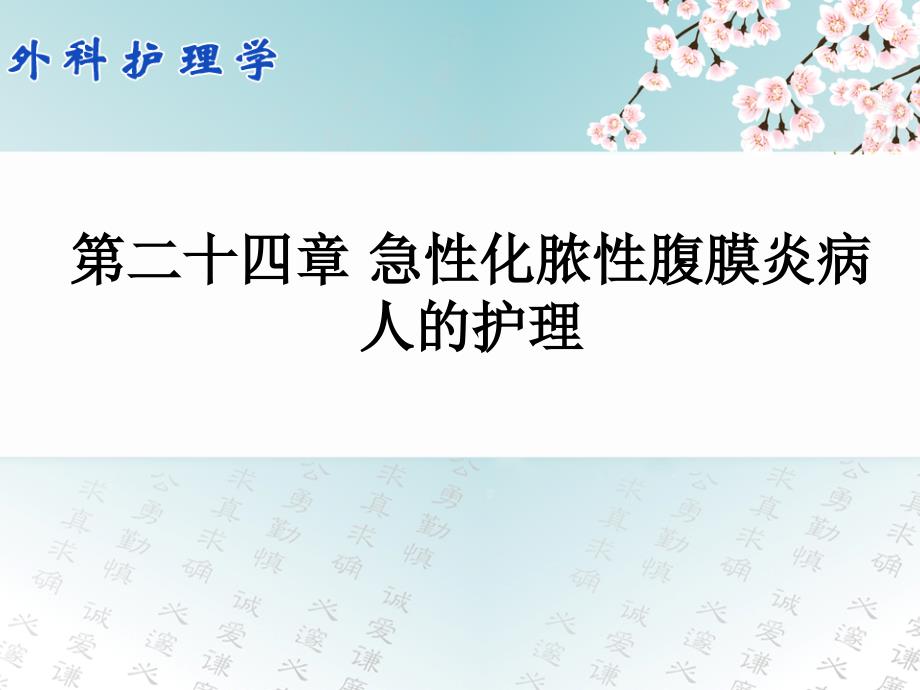外科护理学配套光盘 急性化脓性腹膜炎病人的护理_第1页