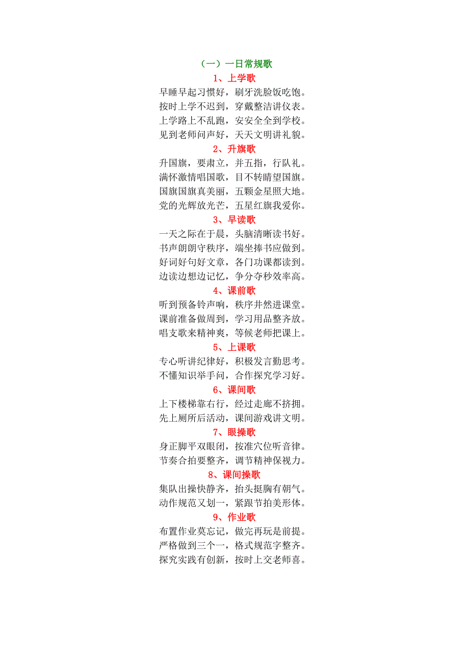 行为习惯歌_第1页