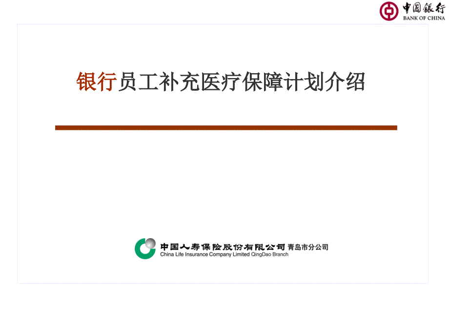 银行员工补充医疗保障计划介绍方案招标演讲稿精品_第1页