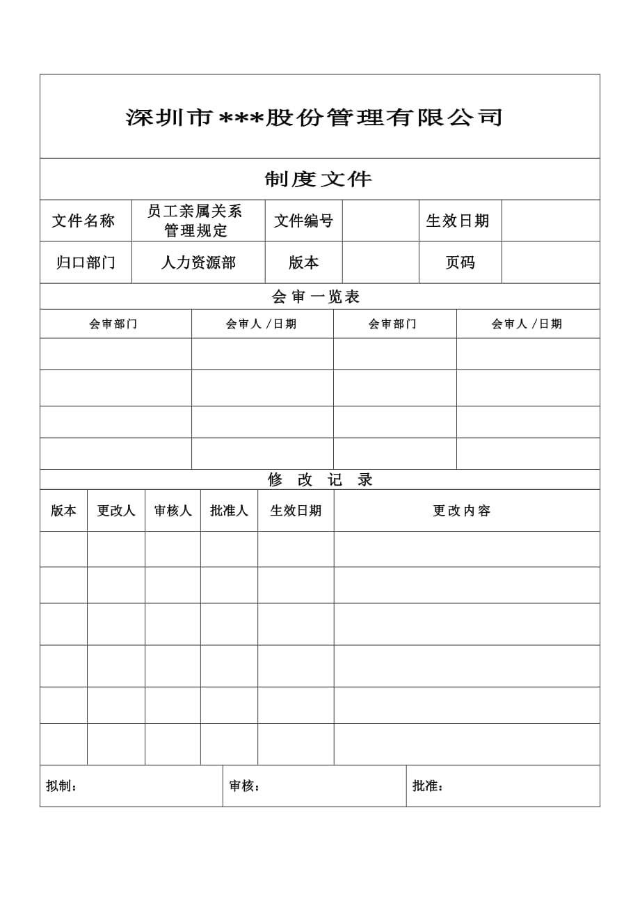 员工亲属关系管理规定范文_第1页
