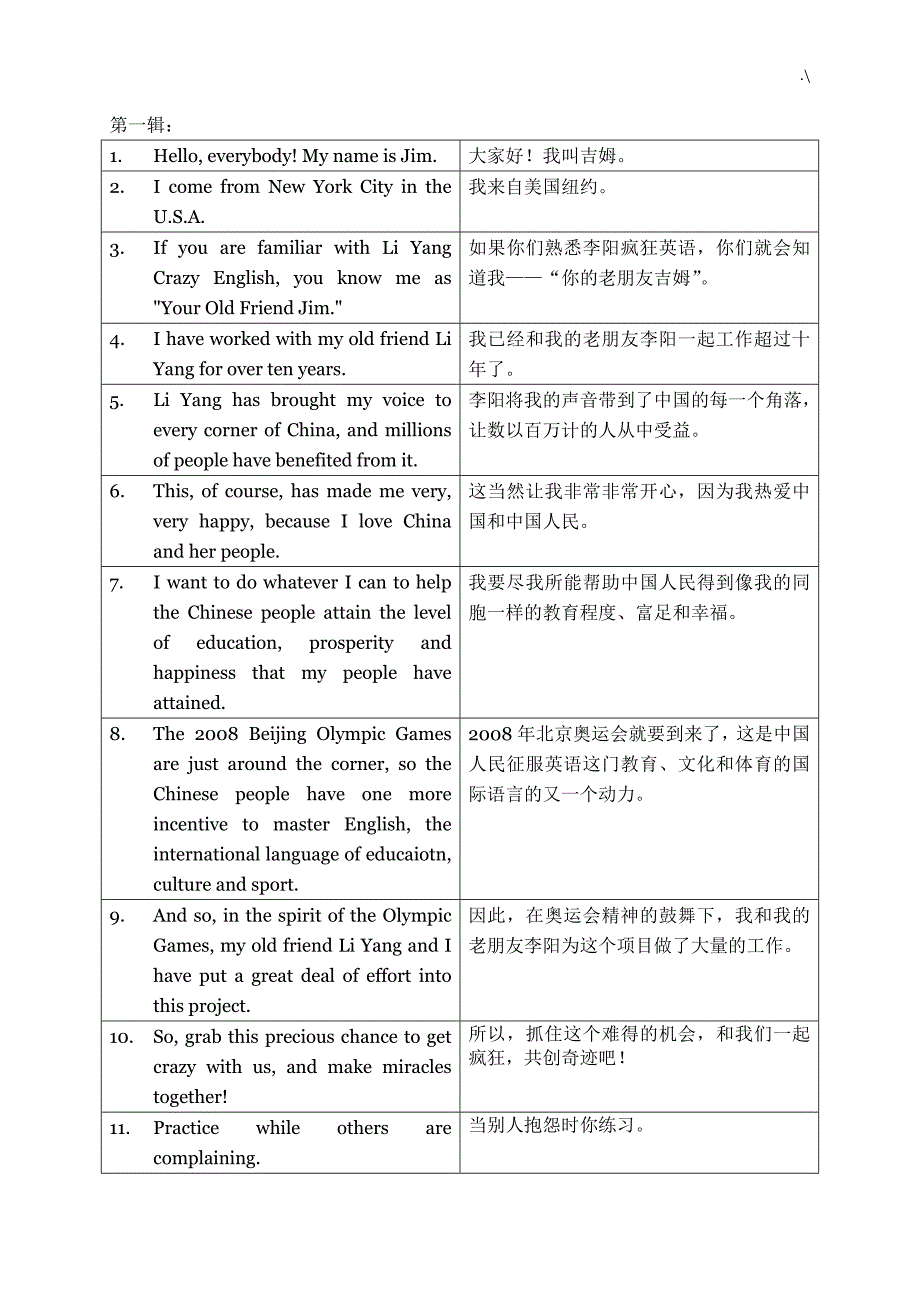 狂背一千遍-中英文句子对照第一辑_第1页