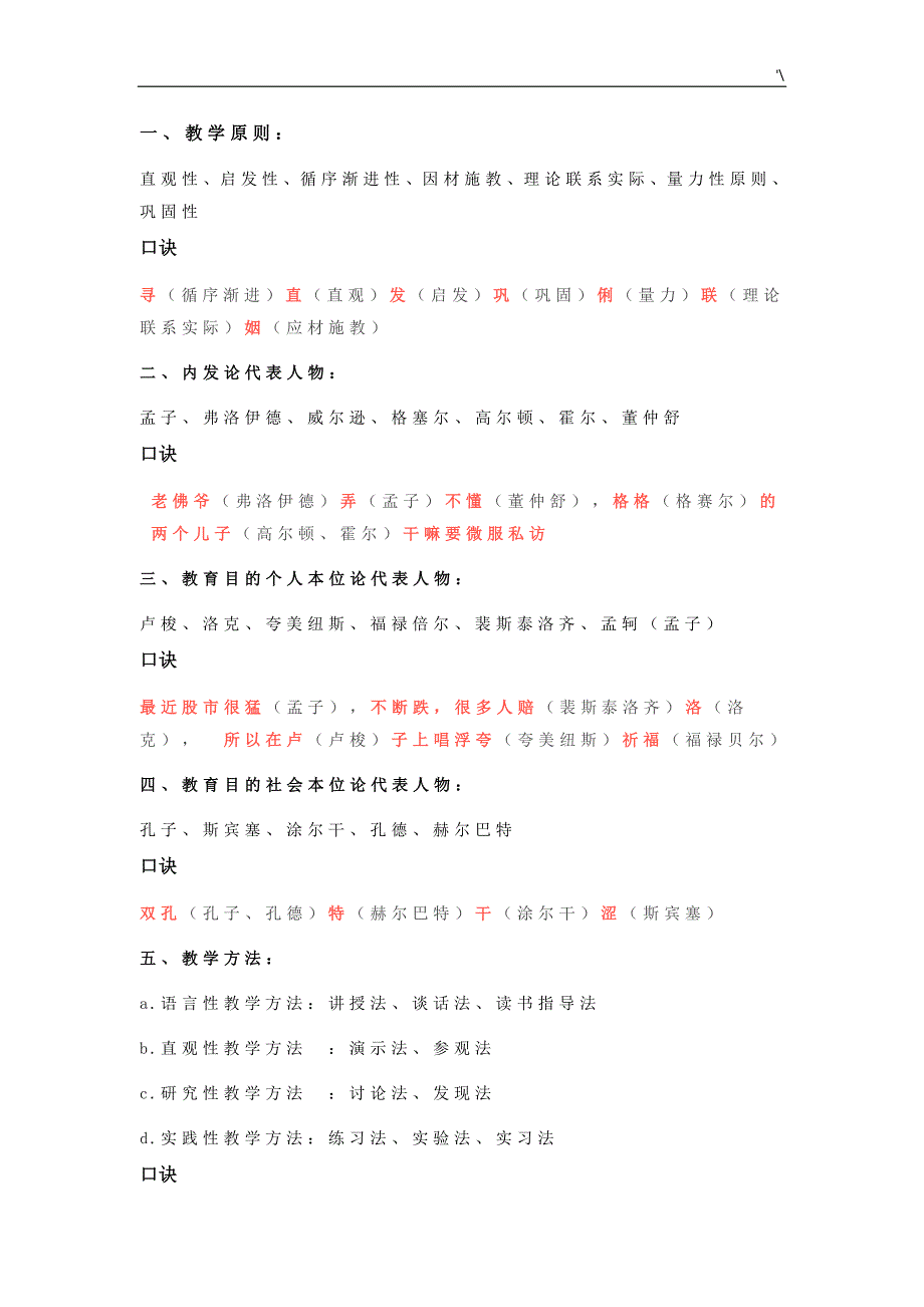 教师资格的证15条记忆口诀_第1页