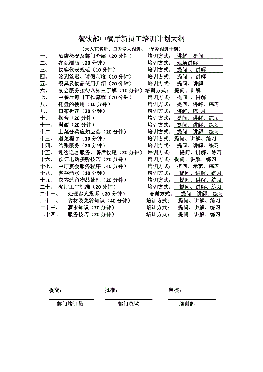 中餐厅新员工培训材料_第1页
