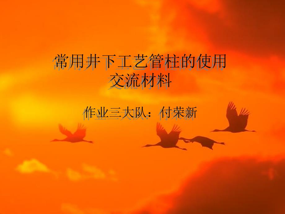 常用井下工艺管柱的使用概要_第1页