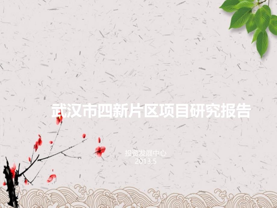 武汉四新片区项目可研分析报告_第1页