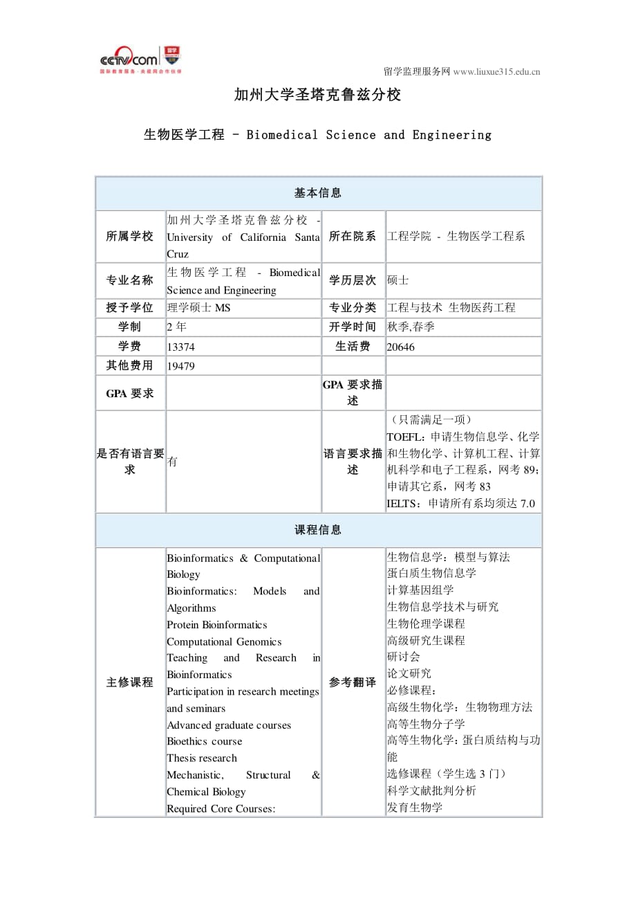 美国加州大学圣塔克鲁兹分校生物医学工程硕士_第1页
