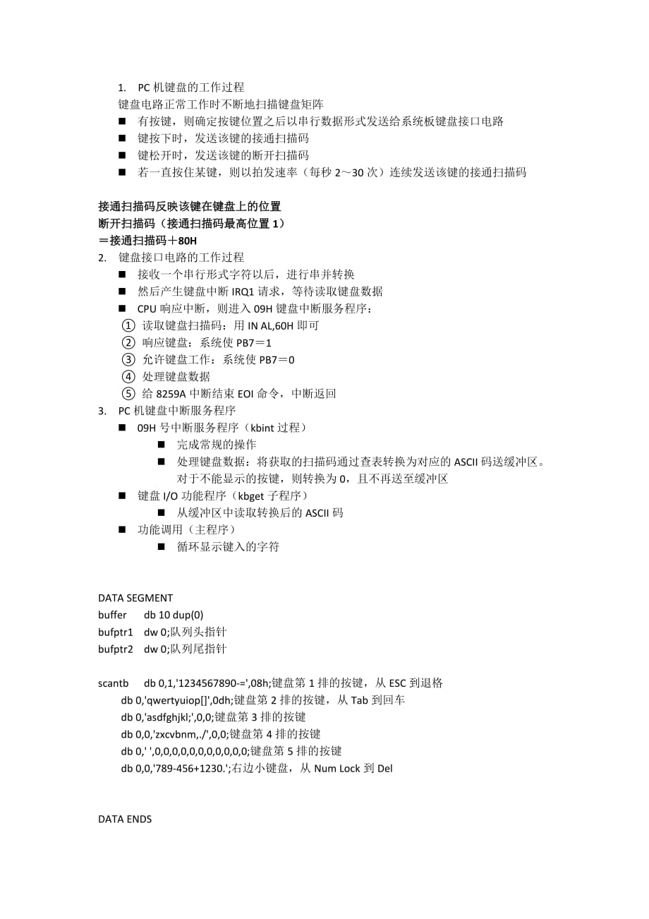 PC键盘输入实验原理讲解及程序_第1页