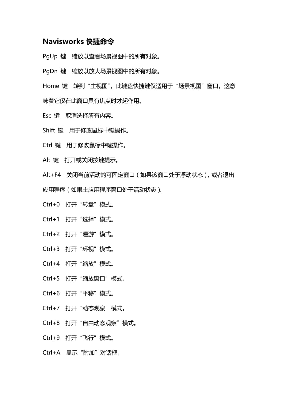 Navisworks快捷命令_第1页