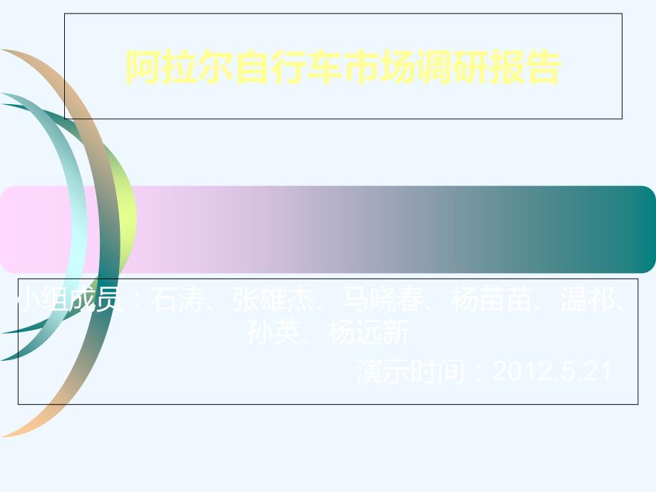 阿拉尔自行车市场调研报告_第1页