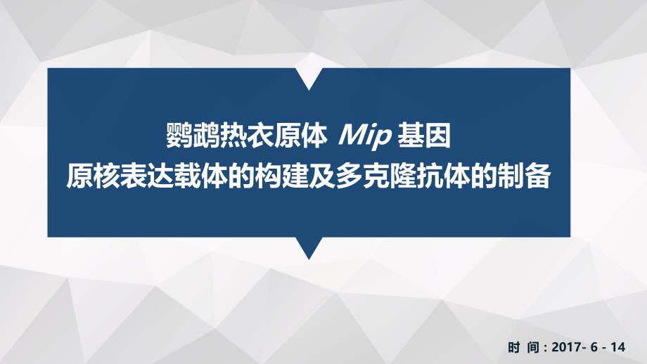 鹦鹉热衣原体mip基因原核表达载体的构建及多克隆抗体的制备_第1页