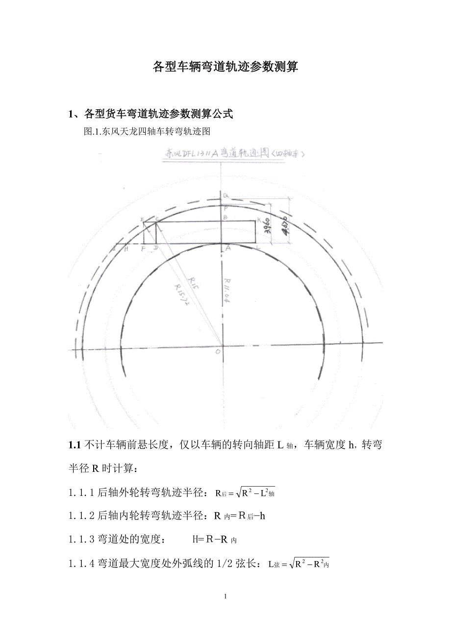 各型车辆弯道轨迹参数 测算_第1页