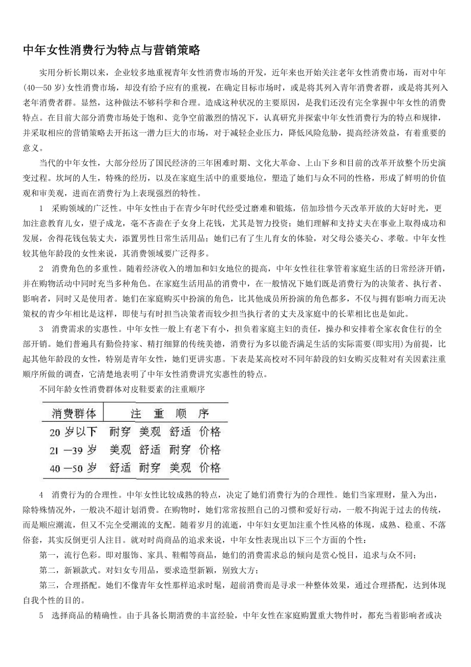 中年女性消费行为特点与营销策略.doc_第1页