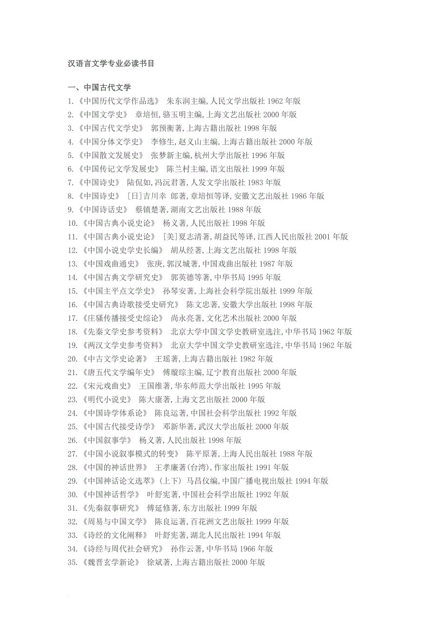 文学专业必读书.doc_第1页