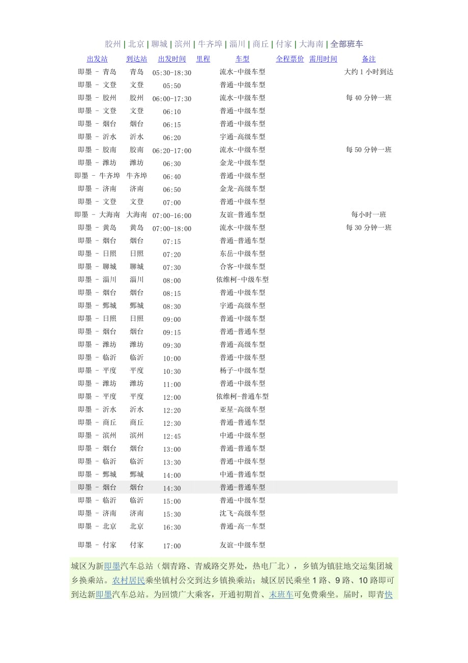 汽车站电话及时刻表_第1页