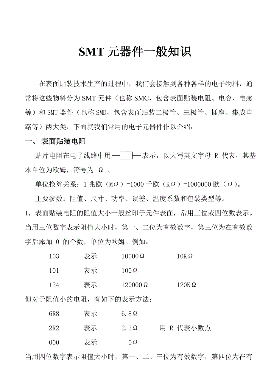 SMT元器件一般知识_第1页