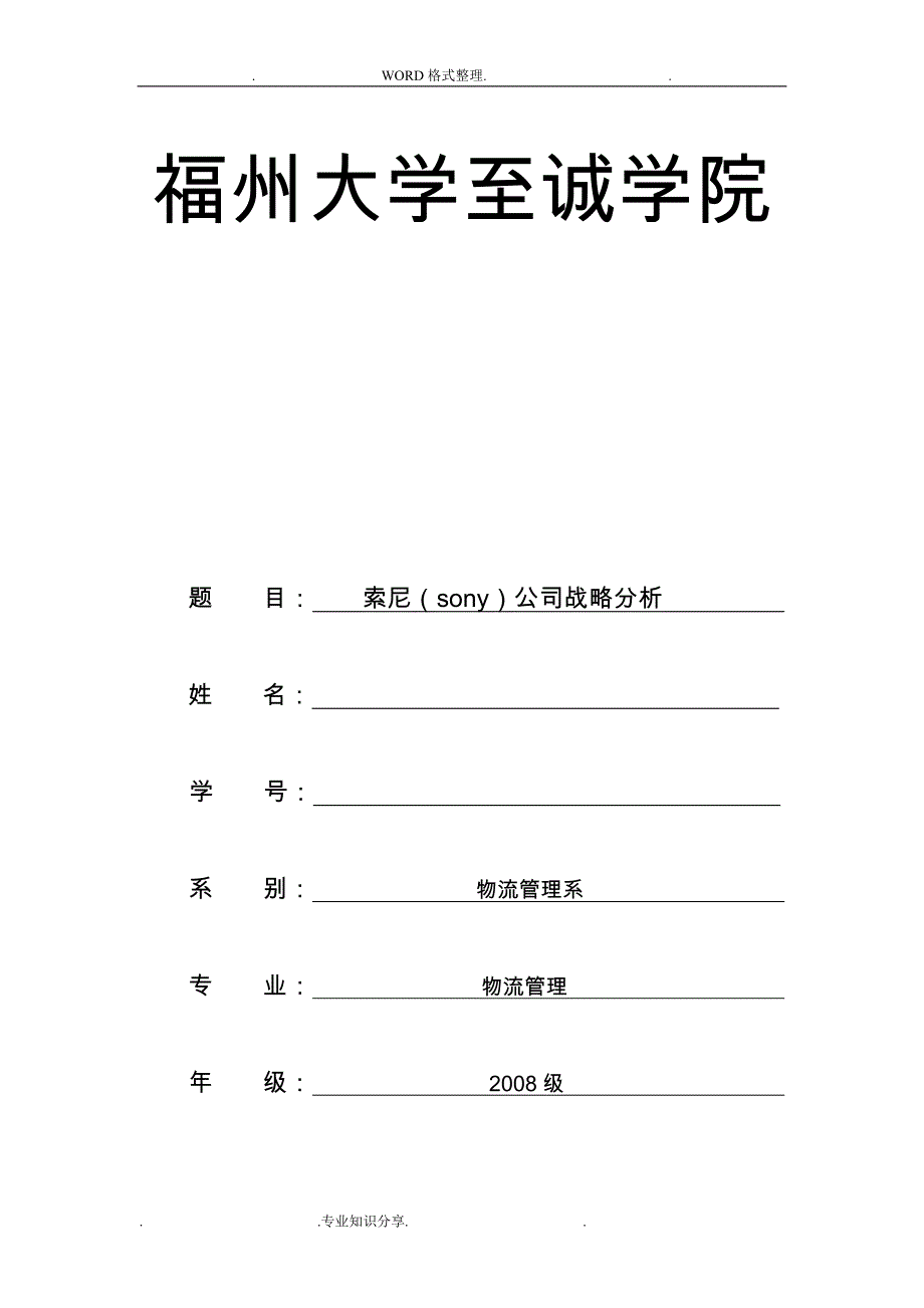 SONY公司战略分析论文终稿_第1页