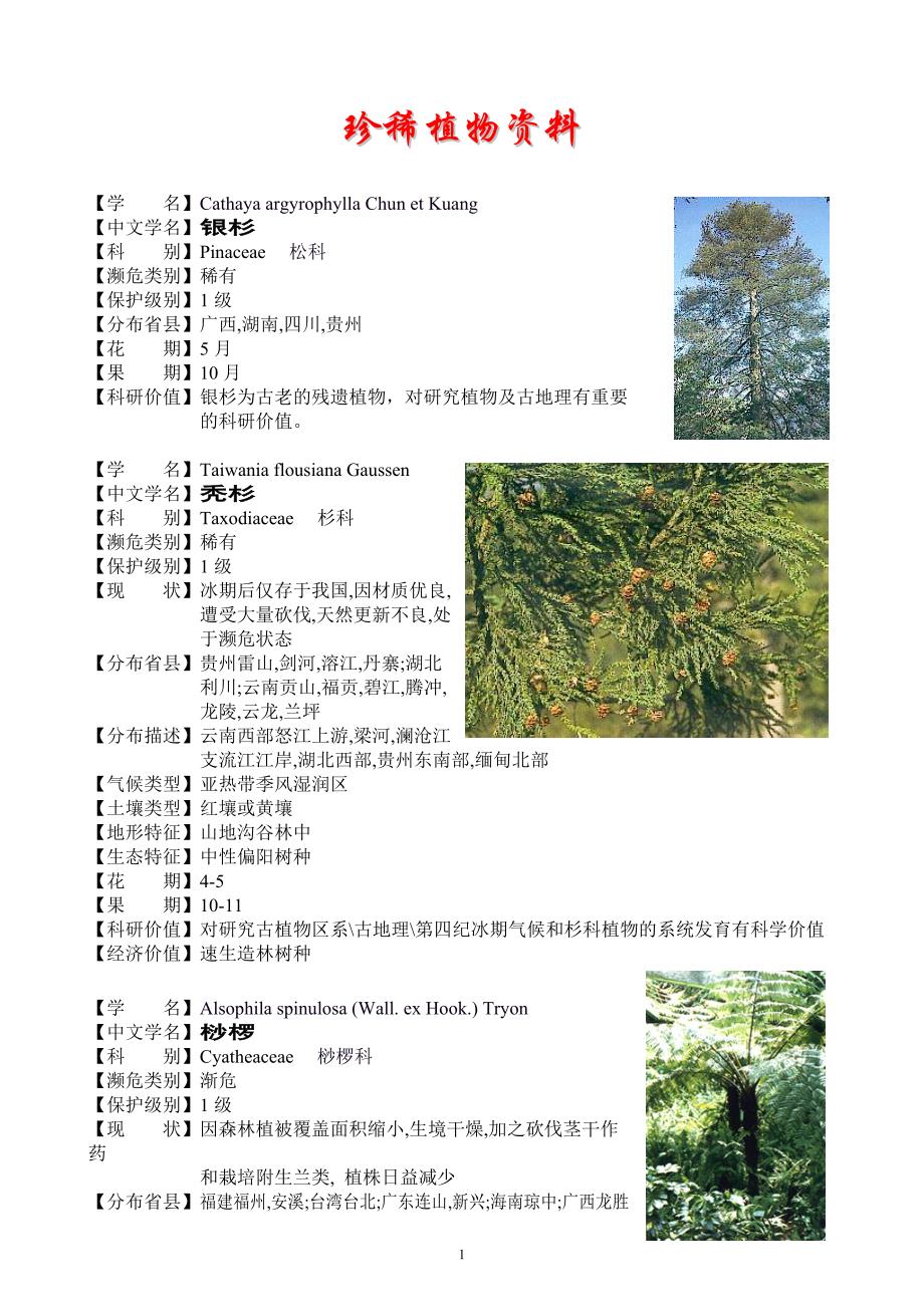 珍稀植物资料._第1页