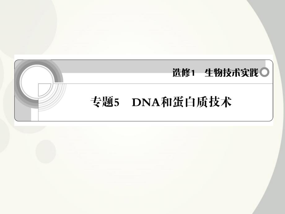 高中生物-专题5-DNA和蛋白质技术学案与测评课件-新人教版选修1_第1页