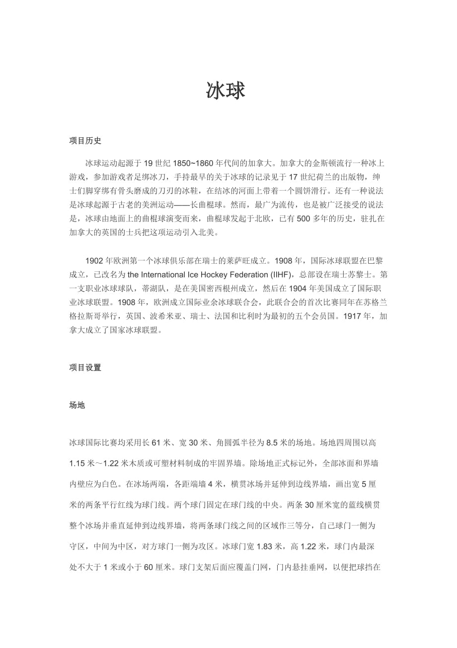 冰球项目介绍_第1页
