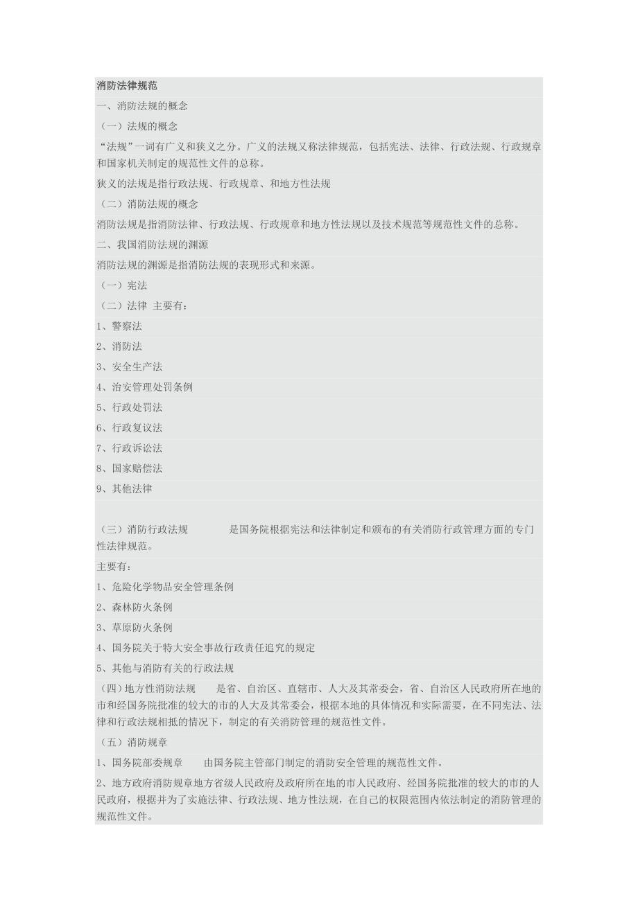 消防法律规范综述_第1页
