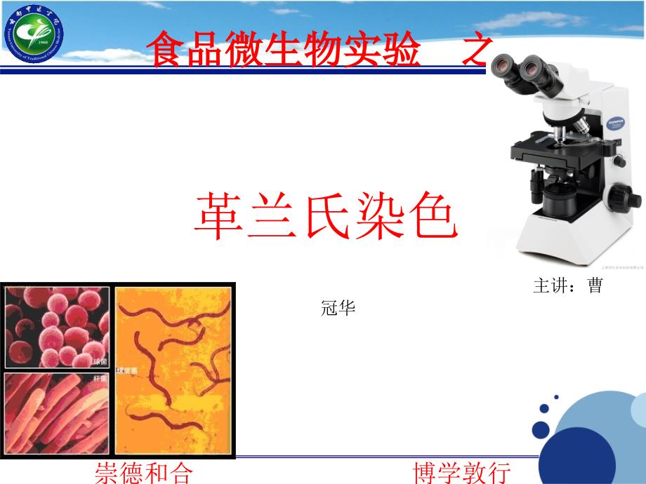 食品微生物实验之革兰氏染色_第1页