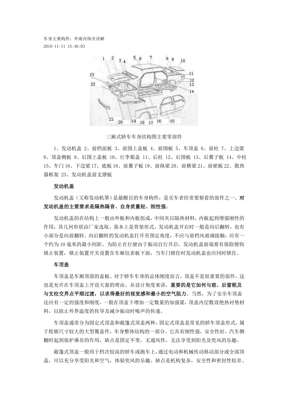 车身主要构件：外观内饰全解析解析_第1页