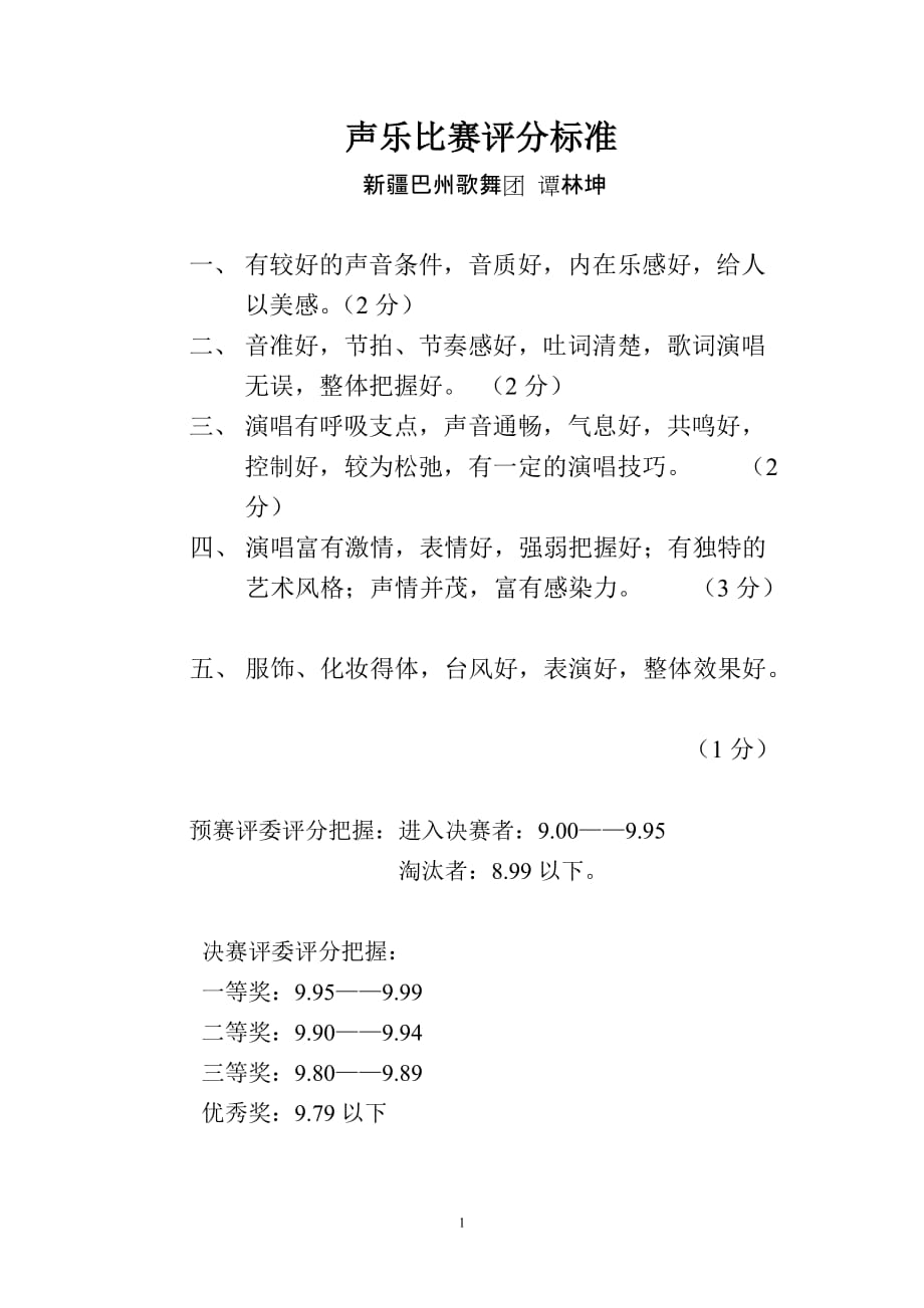 声乐比赛评分标准_第1页