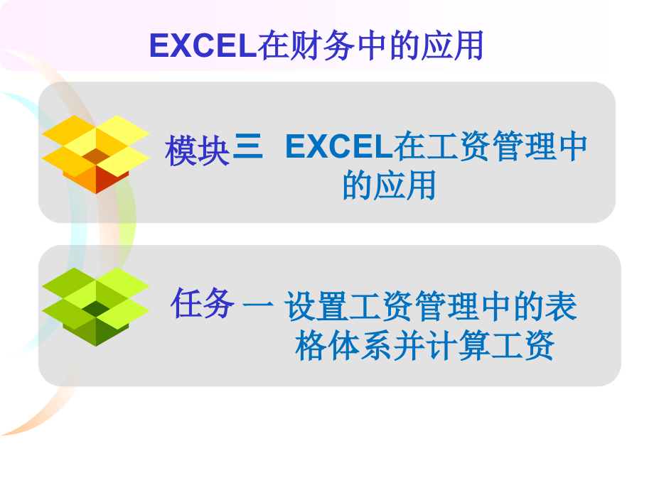 模块三excel在工资管理中的应用_第1页