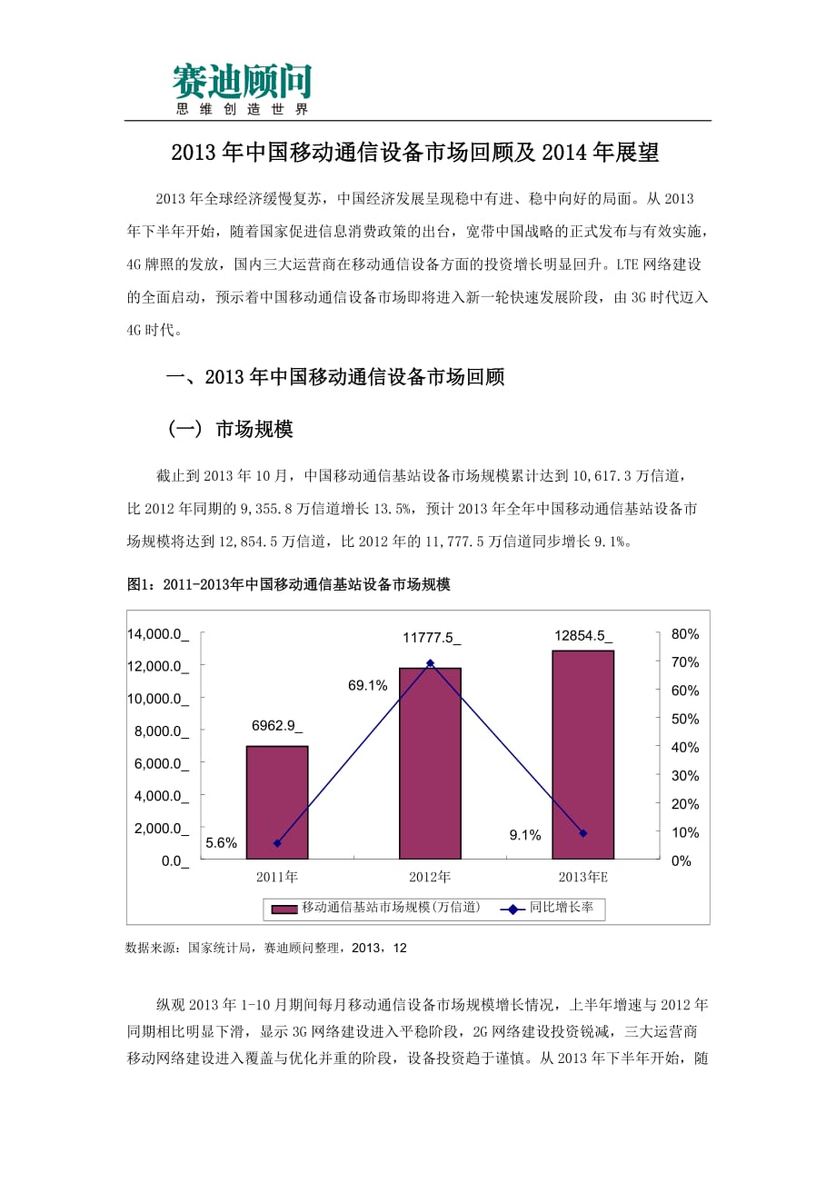 我国移动通信设备2013年市场回顾及2014年展望_第1页