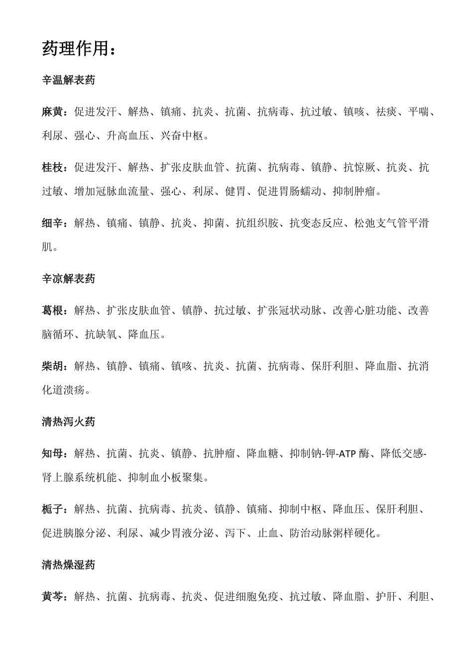 中药二——中药药理作用总结_第1页