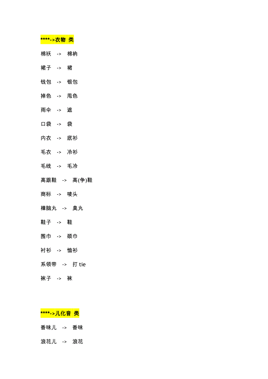 1-粤语普通话词语对照_第1页