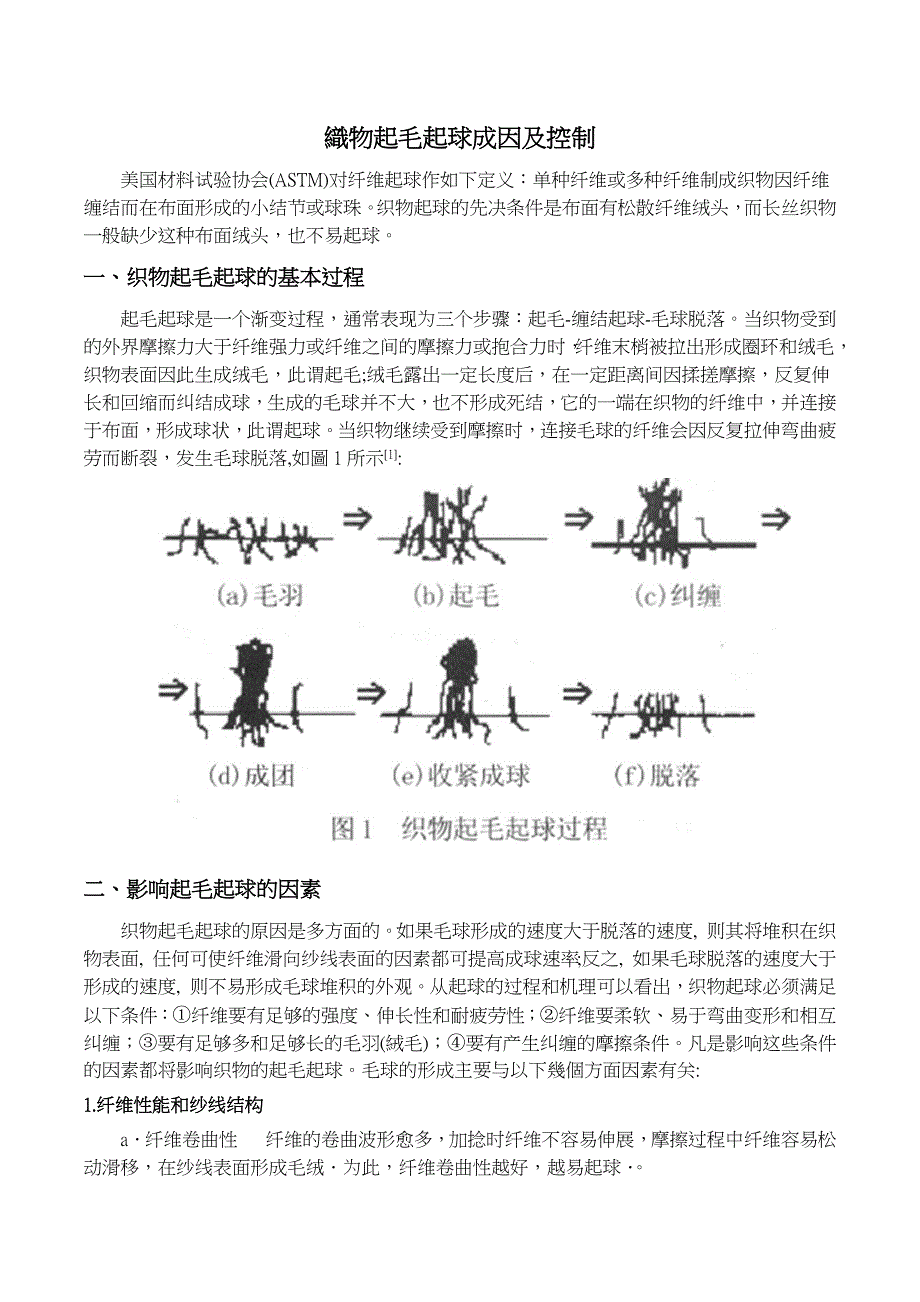 织物表面起毛起球影响因素汇编_第1页