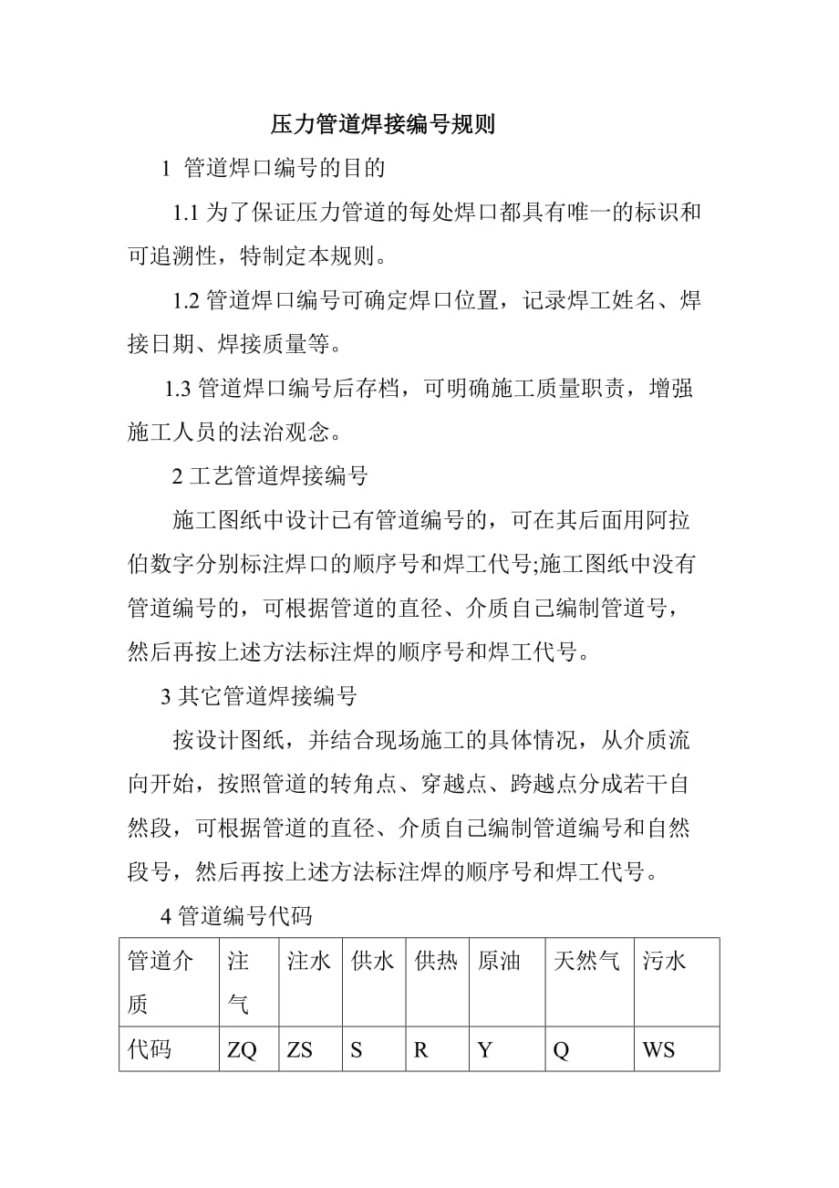 压力管道焊接编号规则_第1页