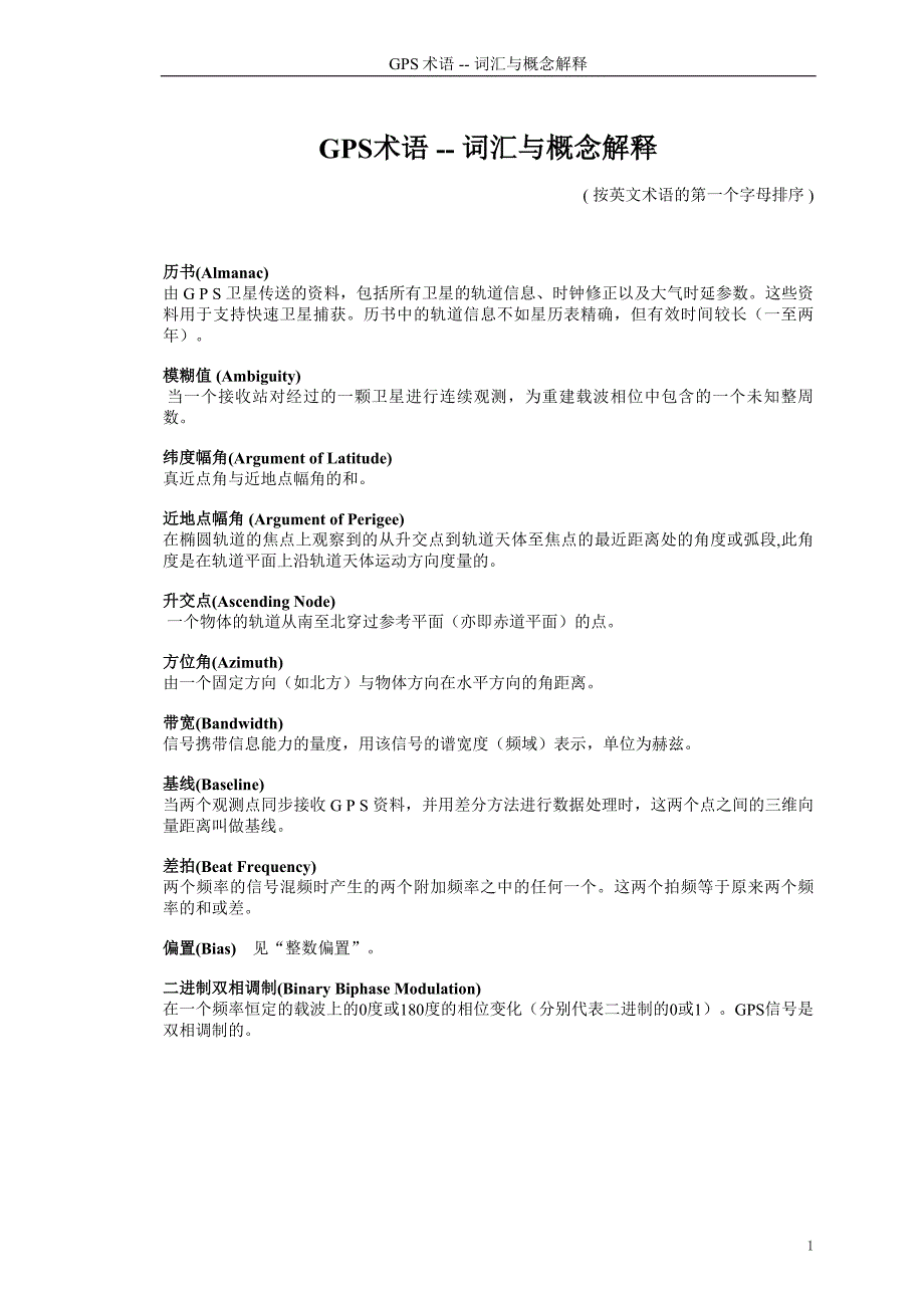 gps术语要点_第1页