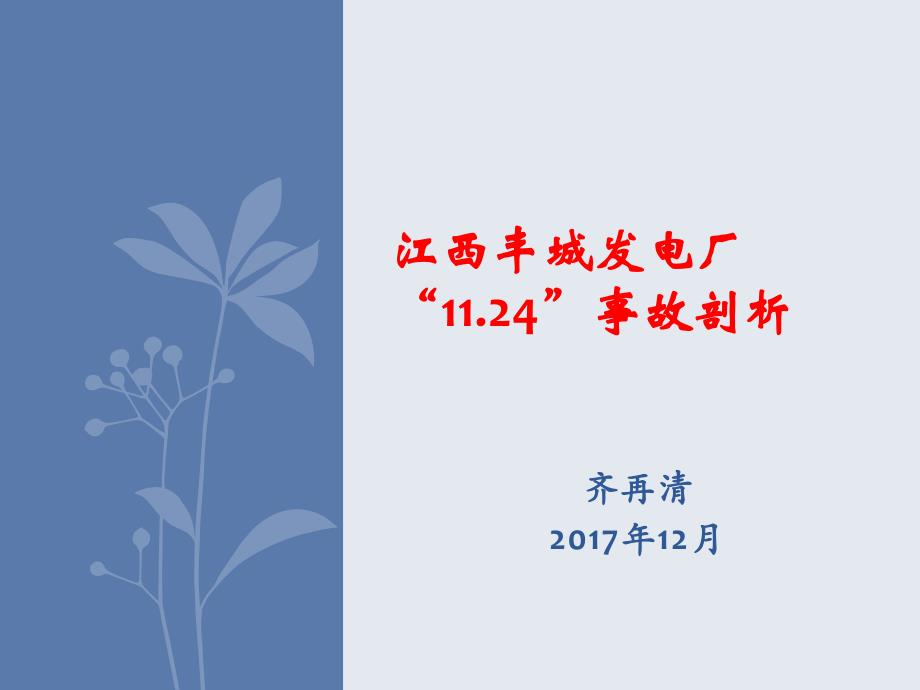 江西丰城发电厂11.24“事故剖析资料_第1页