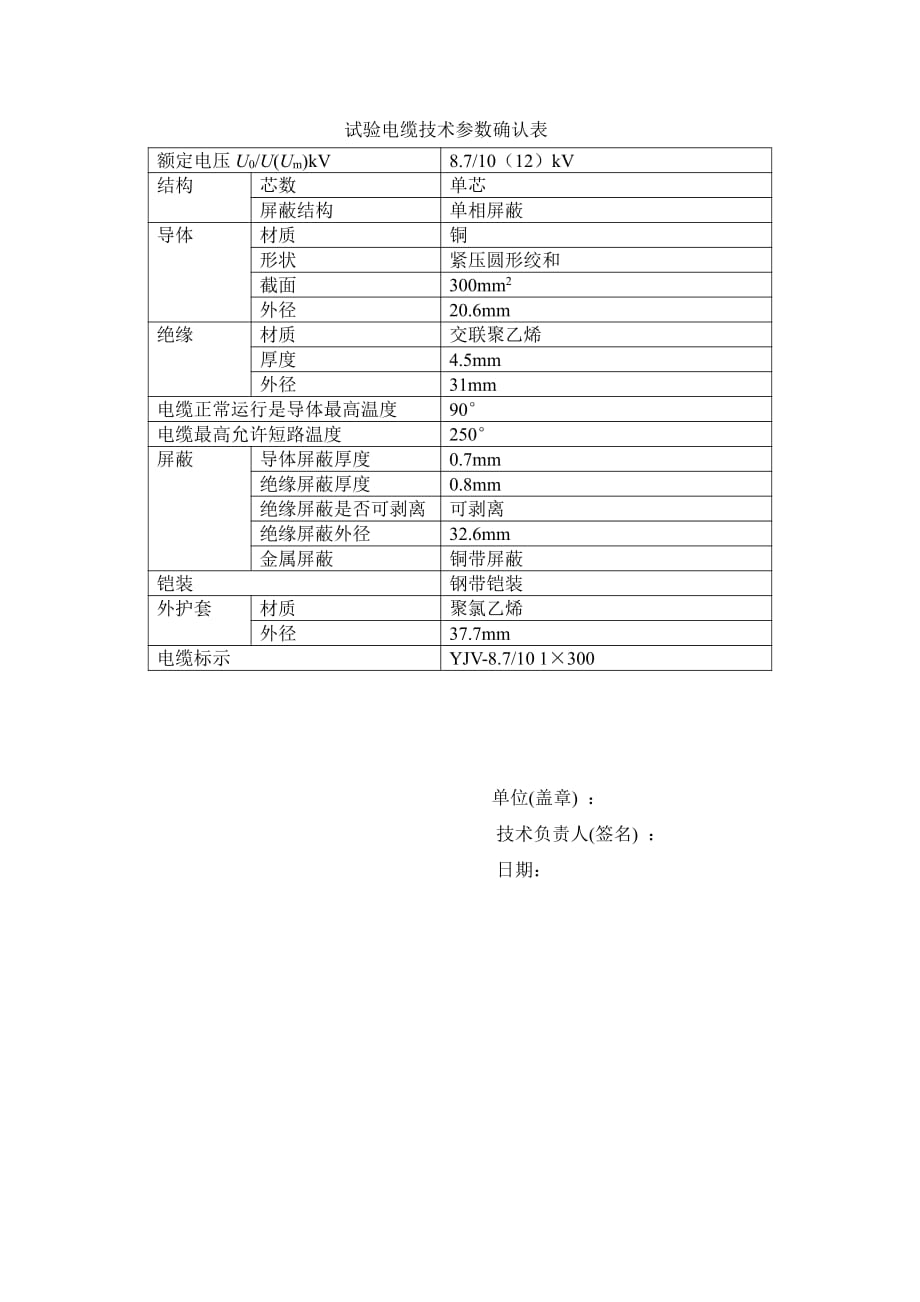 10kv电缆参数表_第1页