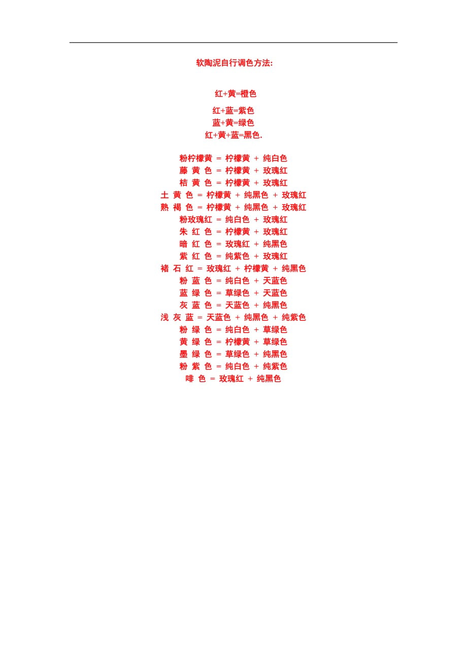 软陶泥自行调色方法_第1页