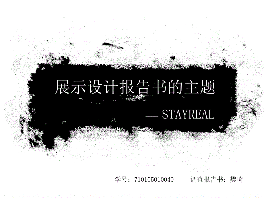 展示设计作业stayreal品牌调研资料_第1页