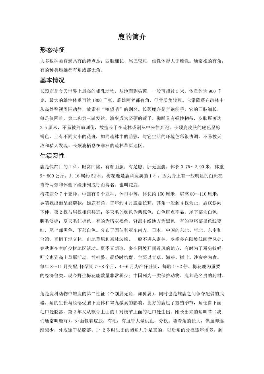 鹿 简介_第1页