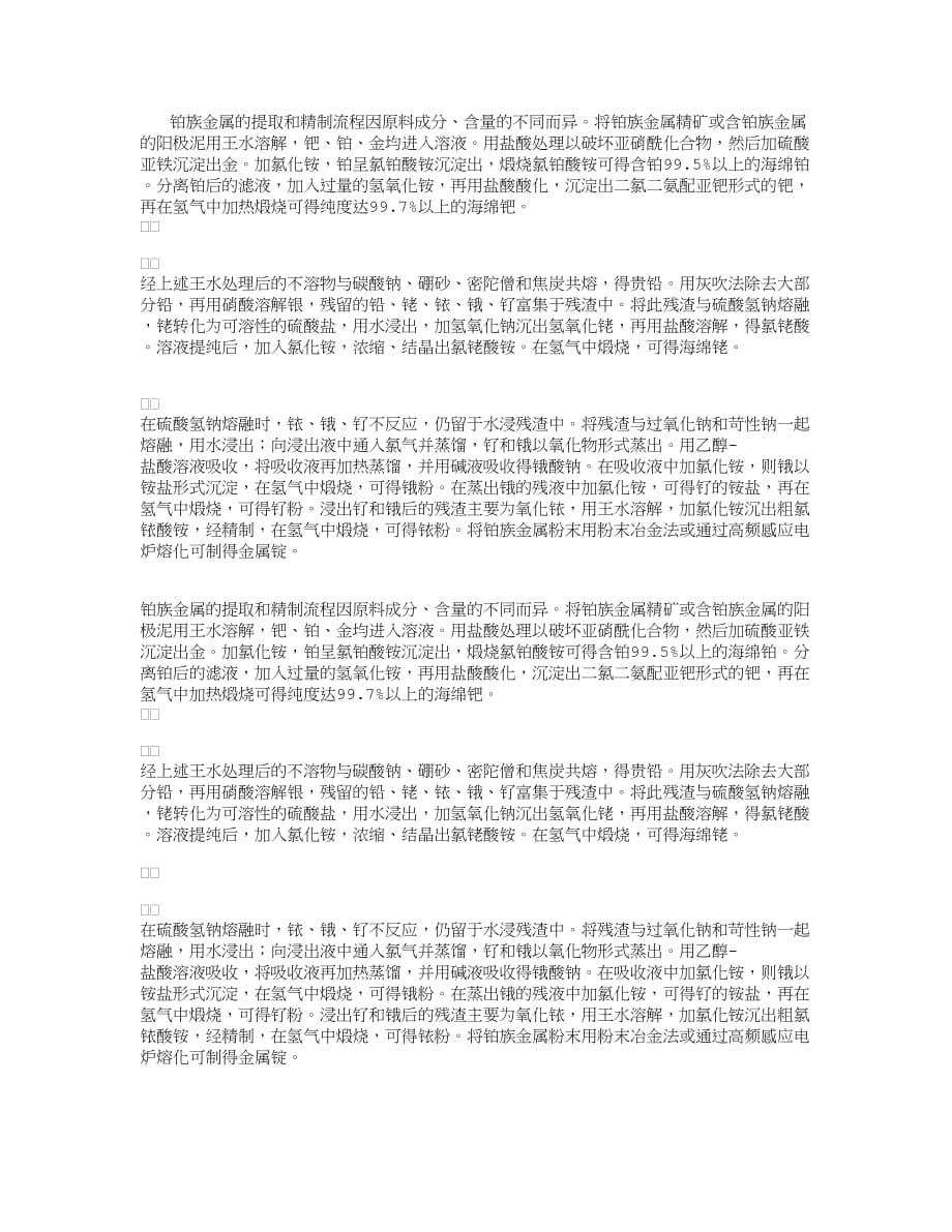 铂族金属分离和提纯_第1页