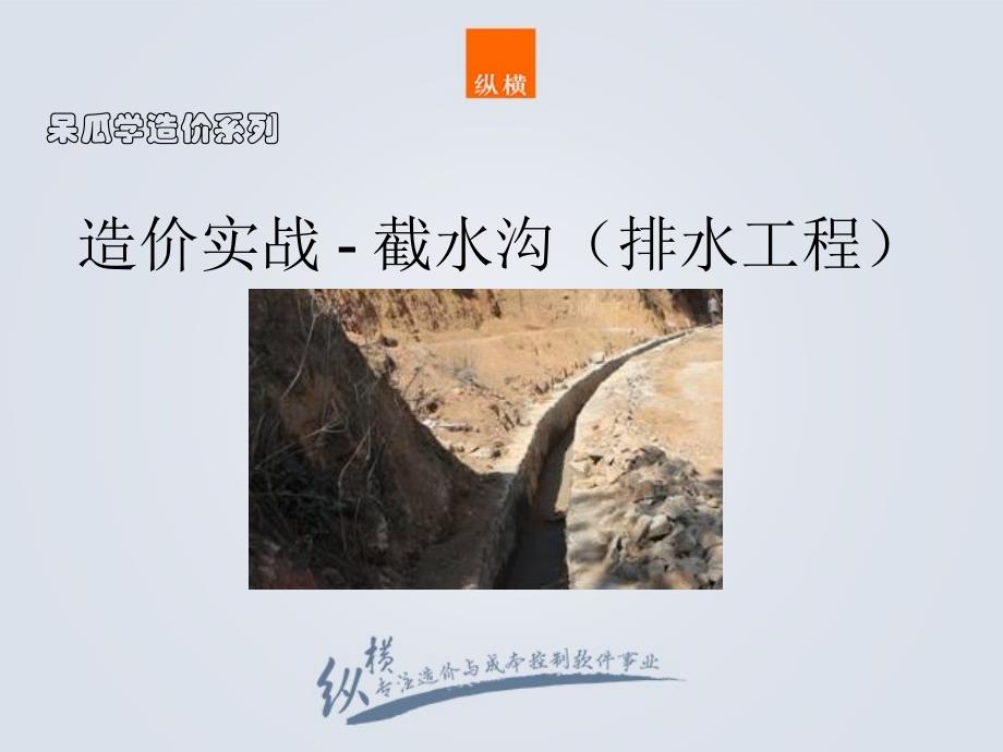 造价实战--排水工程(截水沟)(附施工图解、工艺、造价编制)_第1页