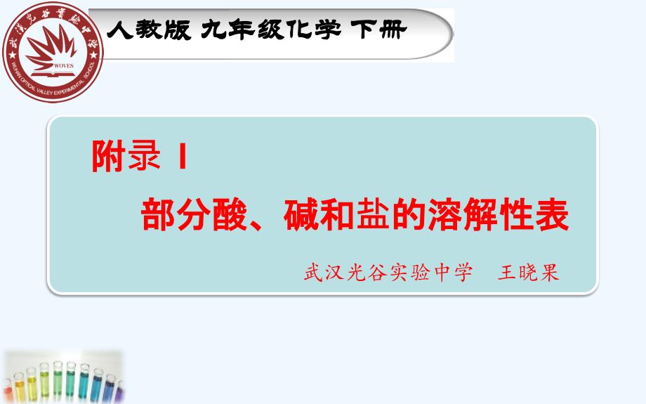化学人教版九年级下册《附录1 部分酸碱盐的溶解性表》_第1页