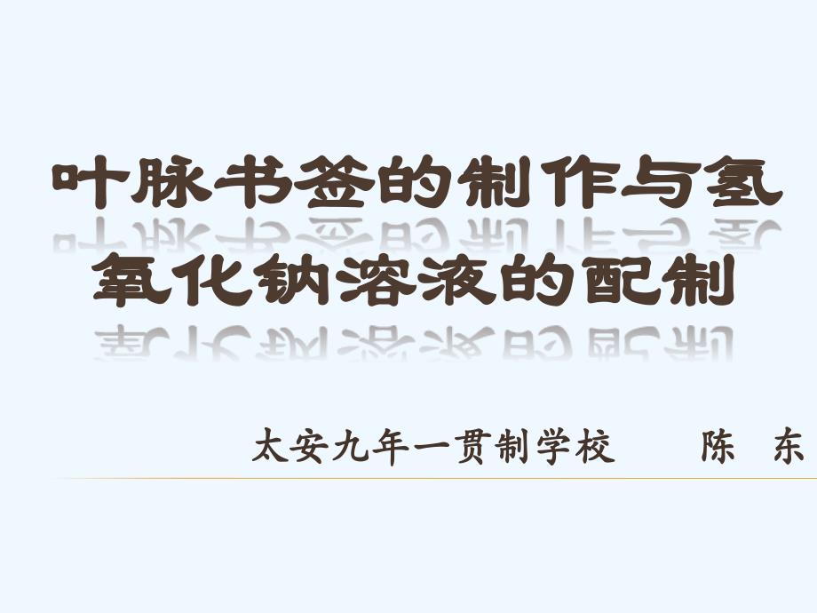 化学人教版九年级下册氢氧化钠溶液的配制与叶脉书签的制作_第1页