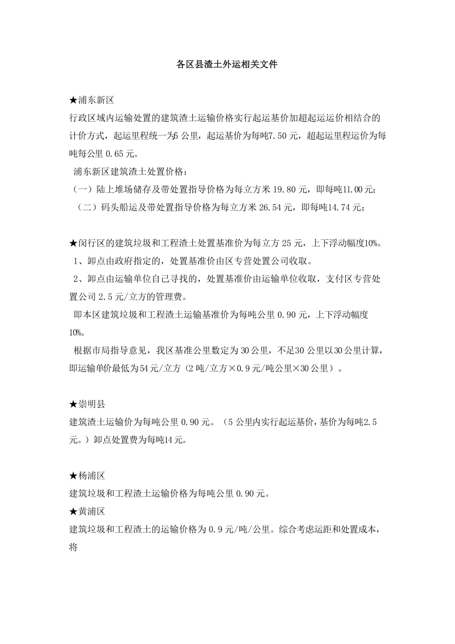 上海各区县渣土外运相关文件_第1页