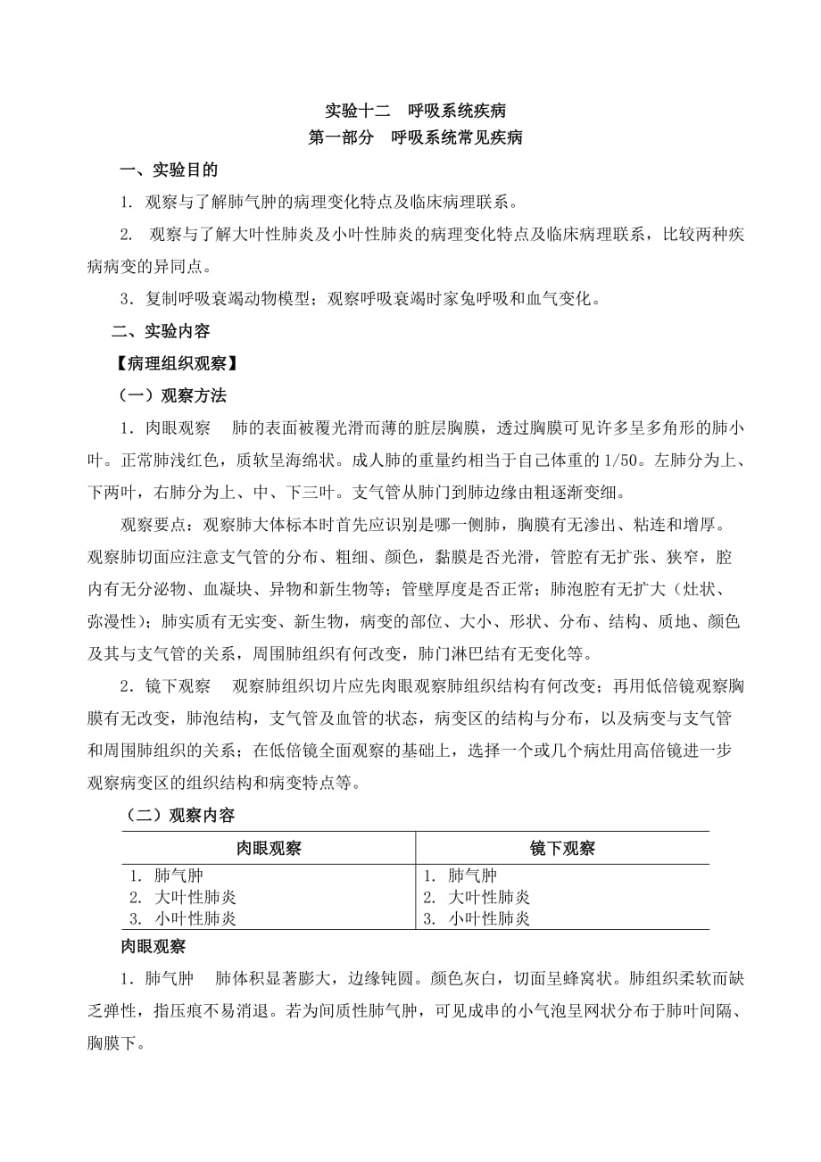 疾病学基础+杨红刘红实验十二呼吸系统疾病_第1页