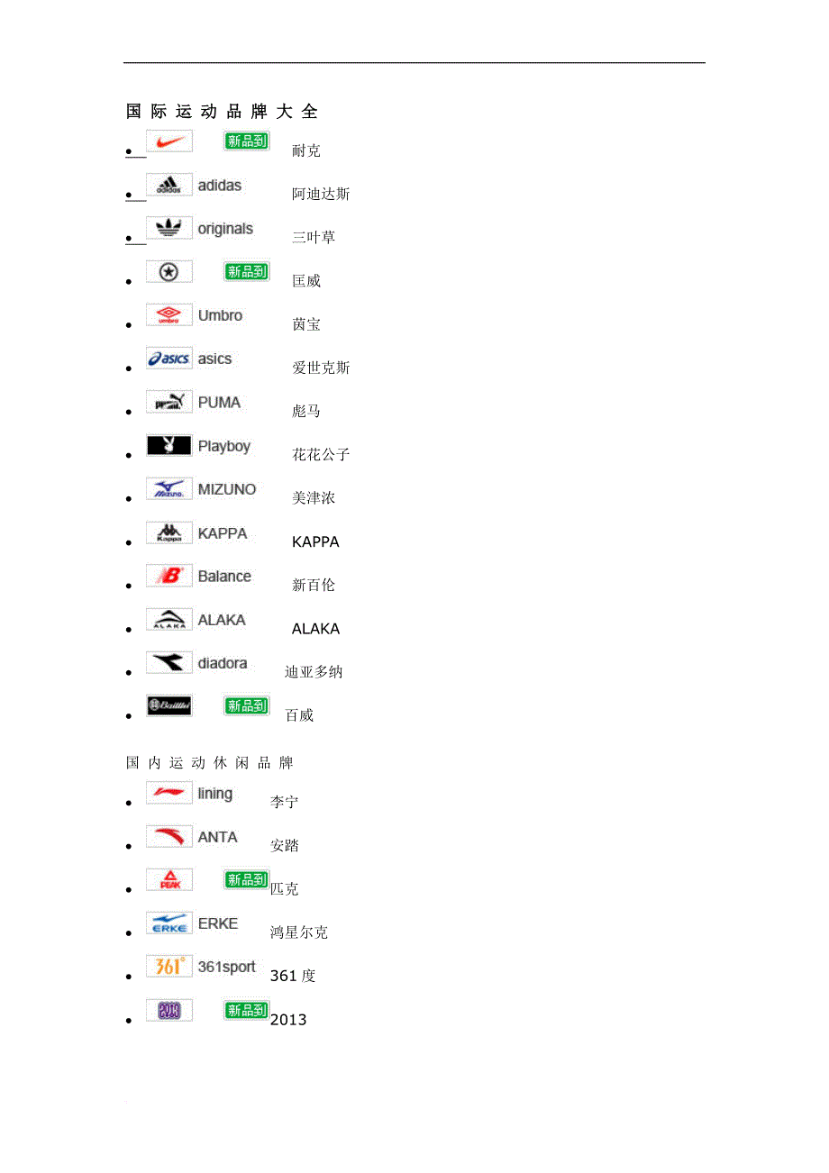 鞋子品牌大全.doc_第1页