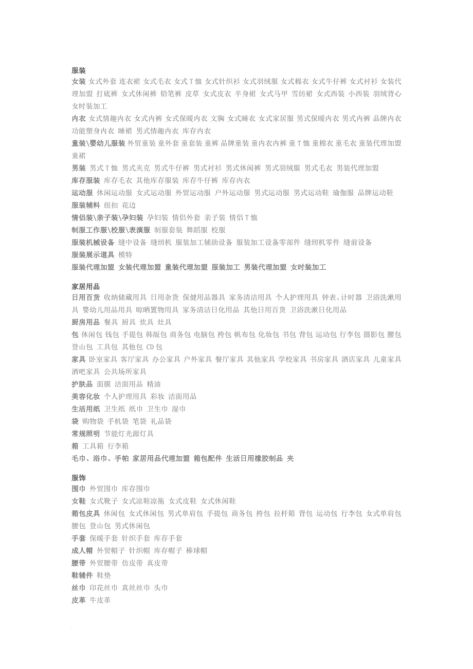 阿里巴巴所有热门行业大分类.doc_第1页