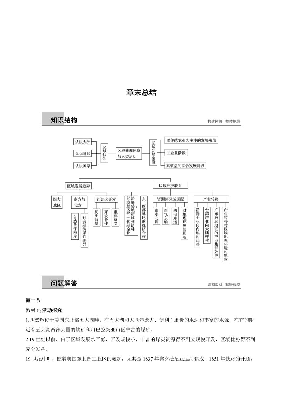 高中地理湘教版必修3浙江专用文档：第一章 区域地理环境与人类活动 章末总结 Word版含答案.doc_第1页